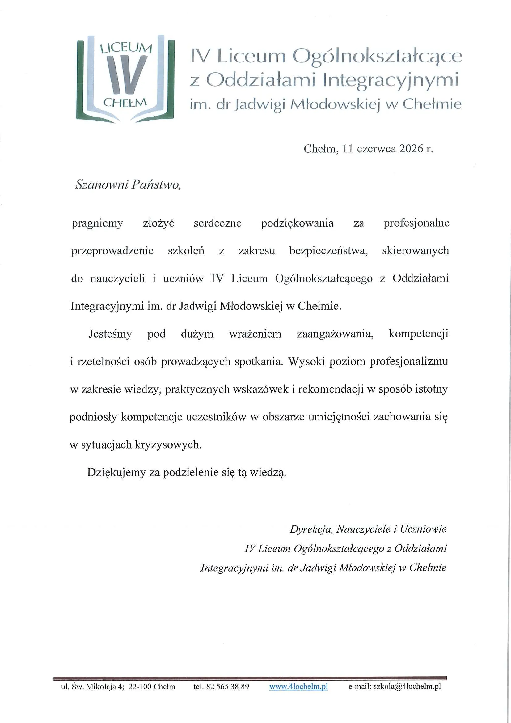 IV LO w Chełmie